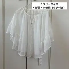 レルビエ　楊柳フレアスリーブブラウス　freeサイズのサムネイル
