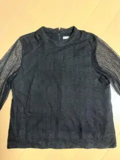 crisp レース　ブラウス　ブラック