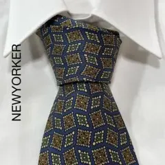 TG2219 NEWYORKER パターン柄 シルク ネクタイ 일본제