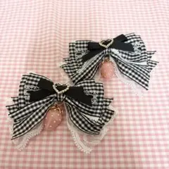 LIZLISA リズリサ ストロベリーギンガムクリップヘアクリップ ブラック