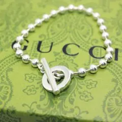 美品 GUCCI グッチ ボールチェーン シルバー ブレスレット バングル