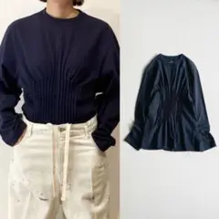 HOLIDAY SUPER FINE DRY PIN TUCK 日本製 ネイビー