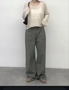 CANALJEAN 新品未使用　ウォッシングベイカーパンツ Sサイズ　カーキ