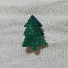 ハンドメイド 石粉粘土 陶器風 木 ブローチ 北欧