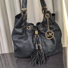 マイケルコース ショルダーバッグ ブラック ゴールド レザー ハンドバッグ