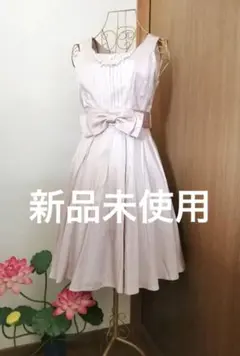 【新品 美品】ワンピース ドレス パーティー ピンクパール チュチュ付 リボン