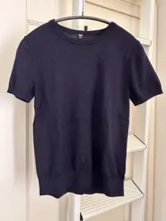 UNIQLO ネイビー 半袖ニット Mサイズ