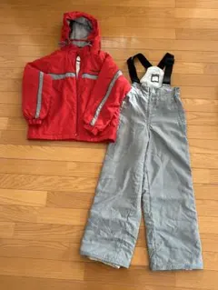 FABLICE スキーウェア 赤/グレー 130