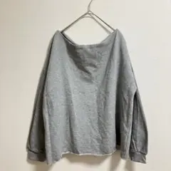 omekashi オフショルダー グレー スウェット トレーナー