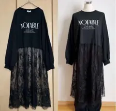 286チュールレース切替 ワンピース 大きいサイズ3L