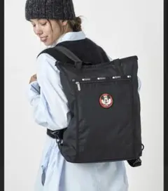 レスポートサック　lesportsac ディズニー100 リュック　2way 黒のサムネイル