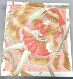【送料込】オリジナル 手描きイラスト 確実にやる 【自己裁断、約21×17.5】