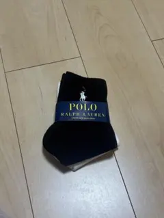 POLO RALPH LAUREN ソックス ブラック/ホワイト 23～25cm