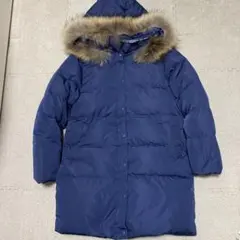 美品　シップス　ネイビーロングダウンコート150