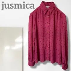 g1【ジャスミカ】シャツ/花柄 希少 長袖 ピンク エレガント 柔らかい 着回し