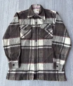 70s western gentleman check shirt brown