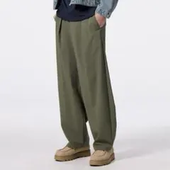 バレルレッグスラックス Olive XL ジーユー