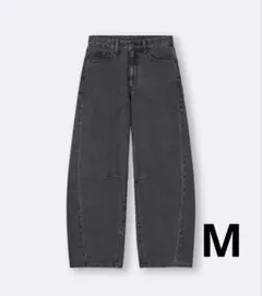 gu バレルレッグジーンズ ダークグレー M