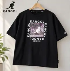 【古着】KANGOL Tシャツ XL 黒 ビッグロゴ オーバーサイズ 半袖