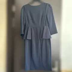 ネイビー ペプラムデザイン ワンピーススーツ Sサイズ