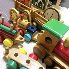 昭和レトロなMIKIHOUSE アニマルトレイン 木製おもちゃ
