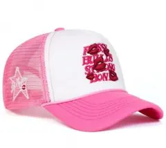 ラロパ風 ピンク メッシュ キャップ