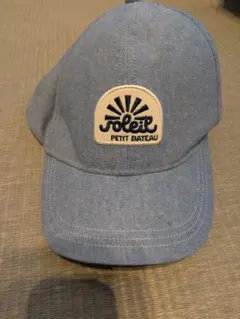 プチバトー　帽子　キャップ　デニム　綿　青　未使用のサムネイル