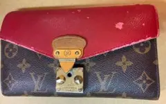 ジャンク　ルイヴィトン イさ長財布　赤　モノグラム ポルトフォイユ パ