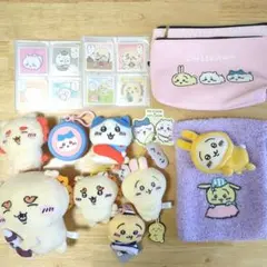 ちいかわ　グッズ　セット　ポーチ　ピンク　ハチワレ　うさぎ　シーサー　シール