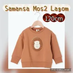 Samansa Mos2 Lagom ハリネズミボアワッペン裏起毛トレーナー