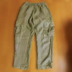 ZARA リネンカーゴパンツ　140cm カーキ