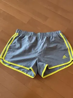 adidas CLIMALITE ランニングショーツ 8号 グレー/イエロー