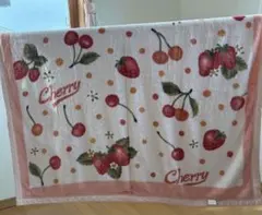 【格安】シングルサイズ毛布 ストロベリー×チェリーデザインあったか毛布 可愛い♡