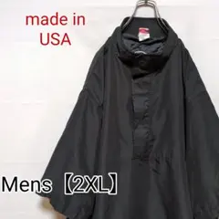 N108【USA製】Union Line　半袖ジャケット【メンズ2XL】ブラック