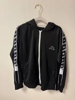 Kappa フード付きジャージジャケット ブラック