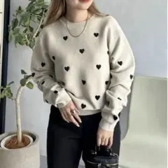 prose verse ハート刺繍ニット