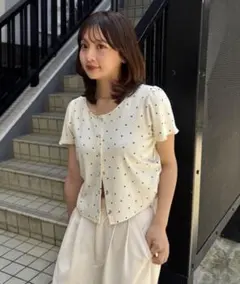Kastane ドット針抜きカーディガンのサムネイル
