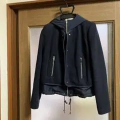 ZARAネイビー フード付きショートジャケット
