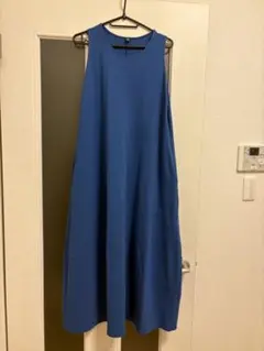 【UNIQLO】（ユニクロ）ノースリーブカットソーワンピース Lサイズ 青