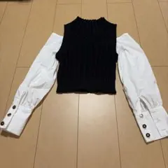 最終値下げamerge. 肩出し　ブラウス　ニット　シャツ　春夏アメルジュ