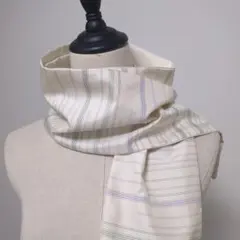 着物リメイク　白大島紬（絹）ストール　ハンドメイド　日焼け防止