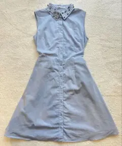 MERCURYDUO マーキュリーデュオ ノースリーブシャツワンピース ビーズ