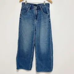 ユニクロ バギーカーブジーンズ W25 (63.5) ブルー レディース