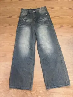 ワイドレッグデニム ダークブルー