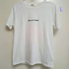 【1回着用】レディース　Tシャツ　半袖　白　L　ハニーズのサムネイル
