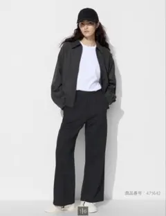 UNIQLO ドライスウェットワイドパンツ　ブラック【M】