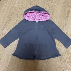 ミキハウス　パーカー　ハート柄　裾フリル　ティアード