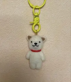 羊毛フェルト柴犬 白柴 キーホルダー