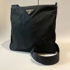 美品✨PRADA ショルダーバッグ サイドポケット ナイロン 三角ロゴ ブラック