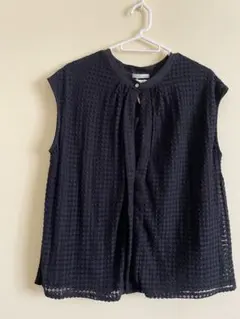 EMMA JAMES ノースリーブ 黒　レース　トップス　Lサイズ